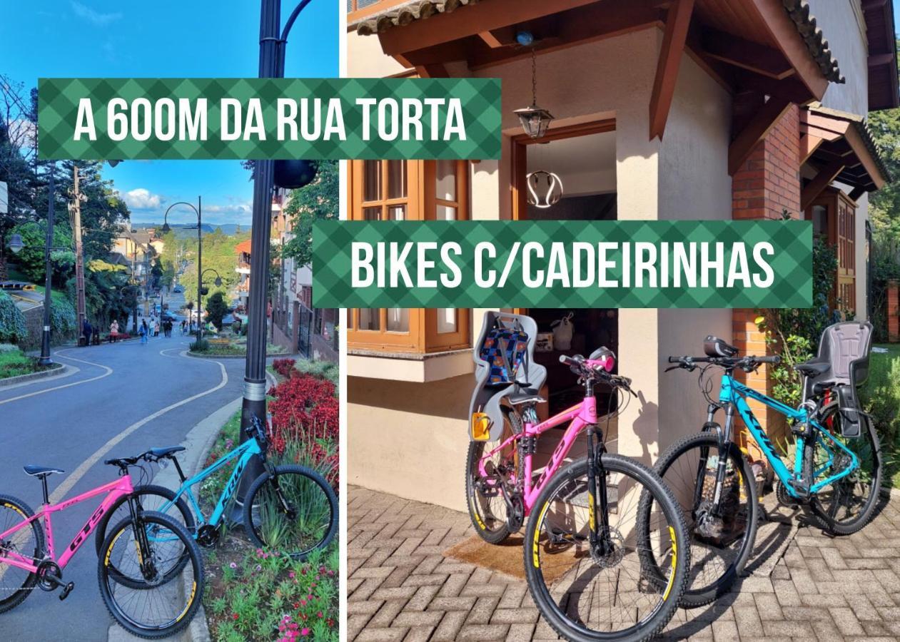 Incrivel Casa Com Hidro-Bikes-Centro De Gramado 3Q Villa Kültér fotó